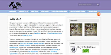 Screenshot of curlysporthorse.org